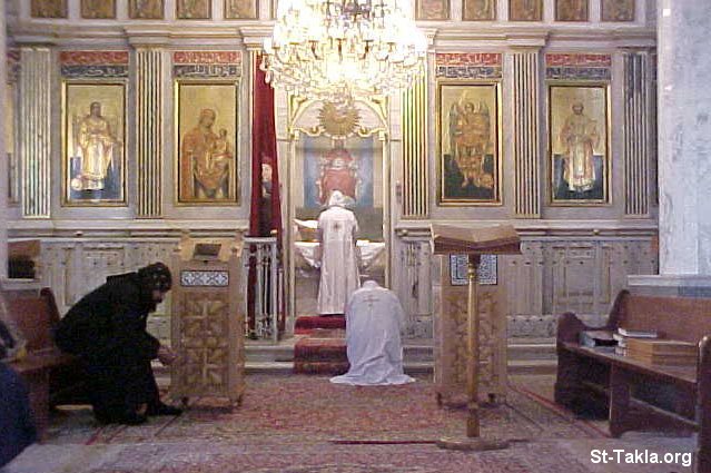 St-Takla.org Image: Coptic Mass (Coptic Liturgy) in El-Moharak Monastery, Egypt (photo by Professor Michael Fuller)     :        -  ޡ  (: .  )